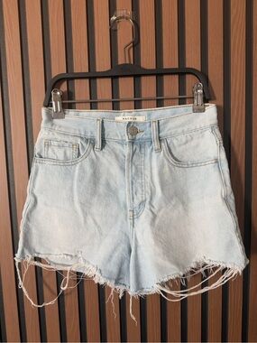 PacSun Light Blue High-Rise Distressed Denim Shorts